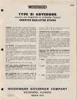 WOODWARD SERVICE BULLETIN No  01500 FOR THE TYPE SI GOVERNOR 